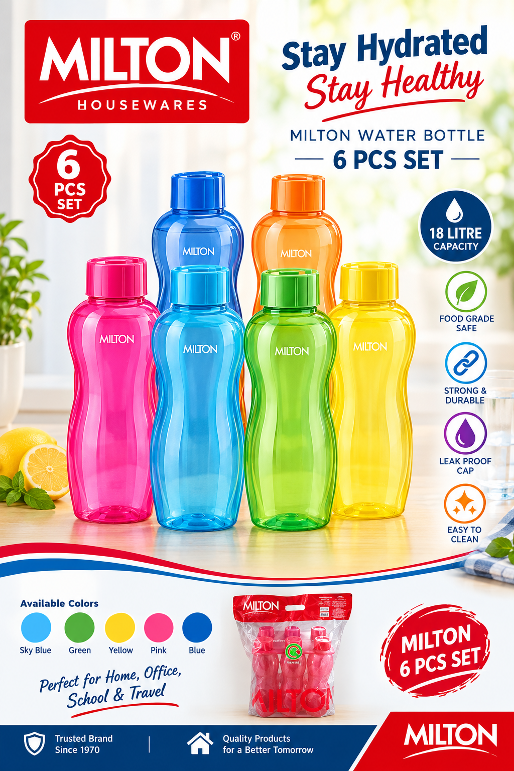 Stay Hydrated, Stay Healthy with Milton Water Bottles! Jhule