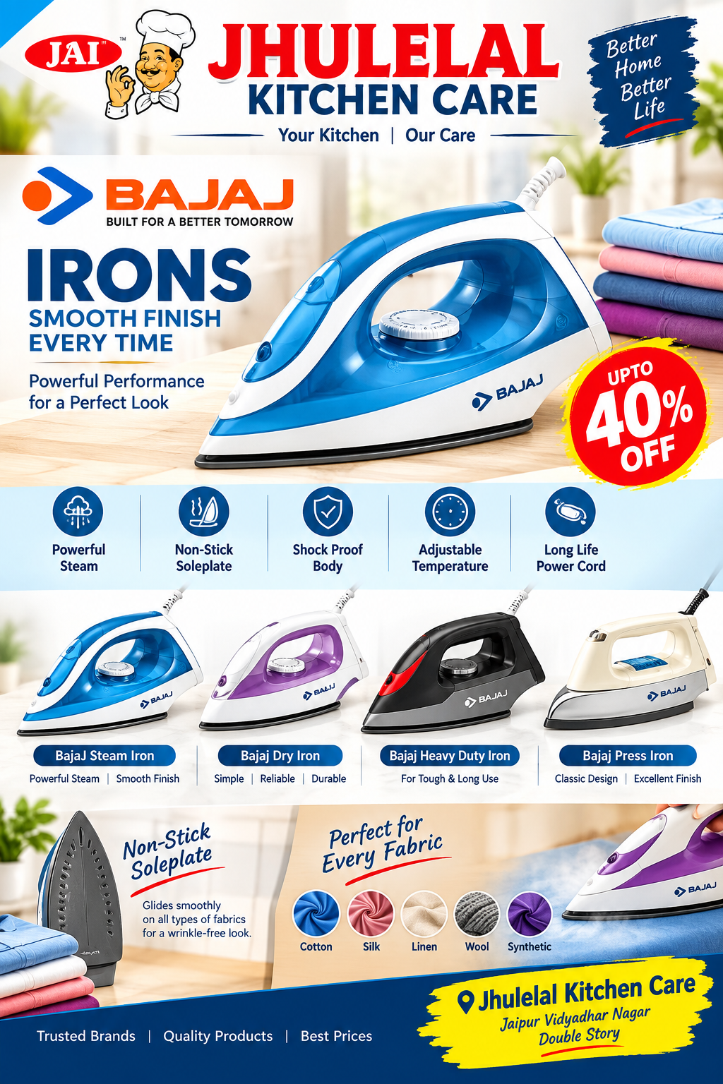Achieve a perfectly smooth finish every time with the Bajaj 