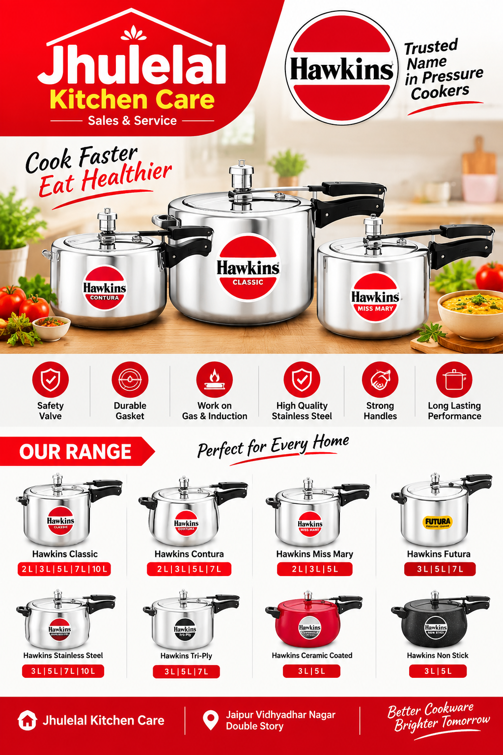 Experience the joy of faster, healthier cooking with Jhulelal Kitchen Care, your
