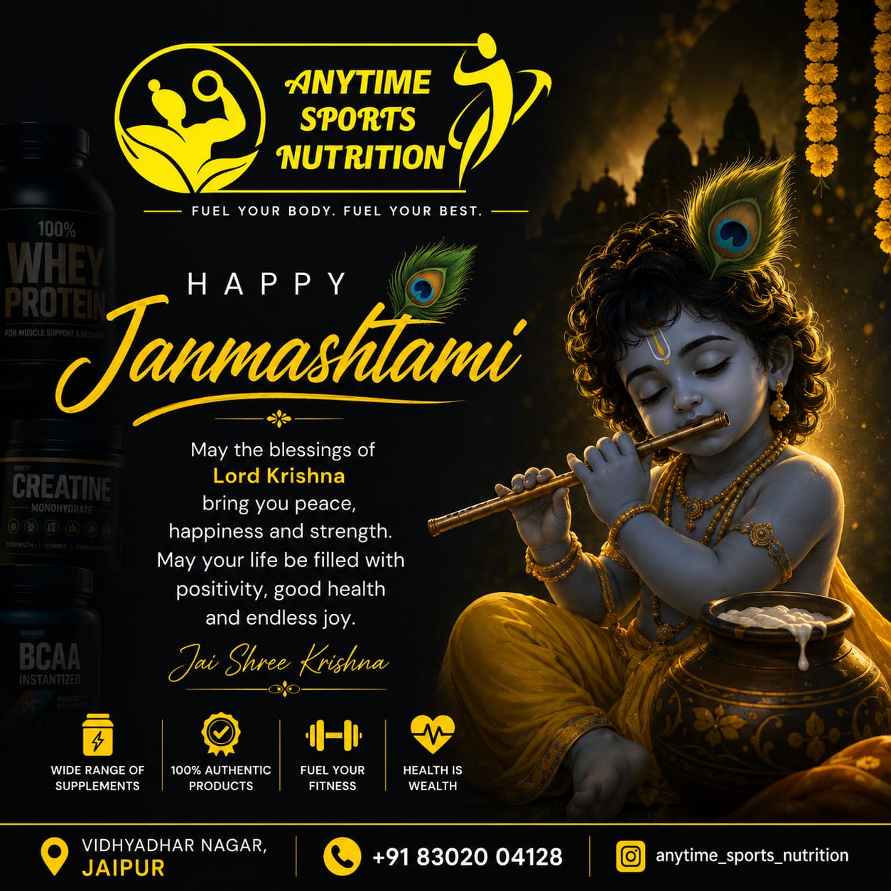 Happy Janmashtami from Anytime Sports Nutrition! As we celeb