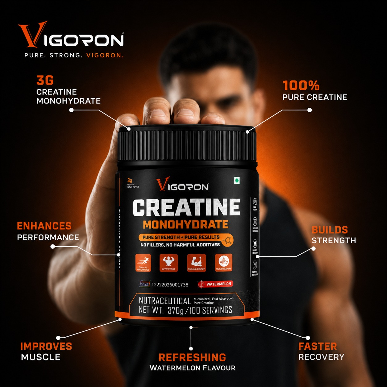 Unlock your full athletic potential with the power of 3G Creatine Monohydrate fr
