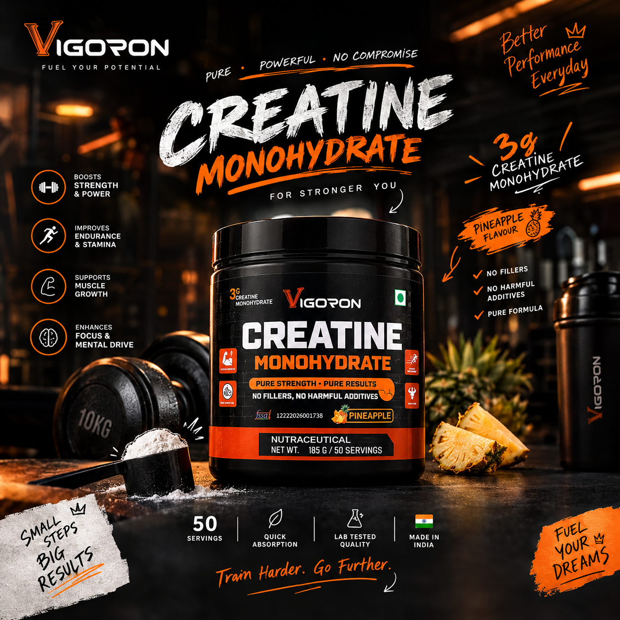 Unleash your potential with the power of pure, potent Creatine Monohydrate! At A
