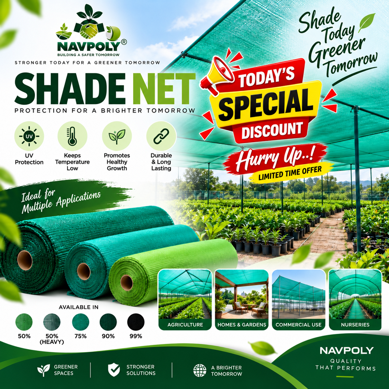 Protect your plants from harsh sunlight with strong, durable