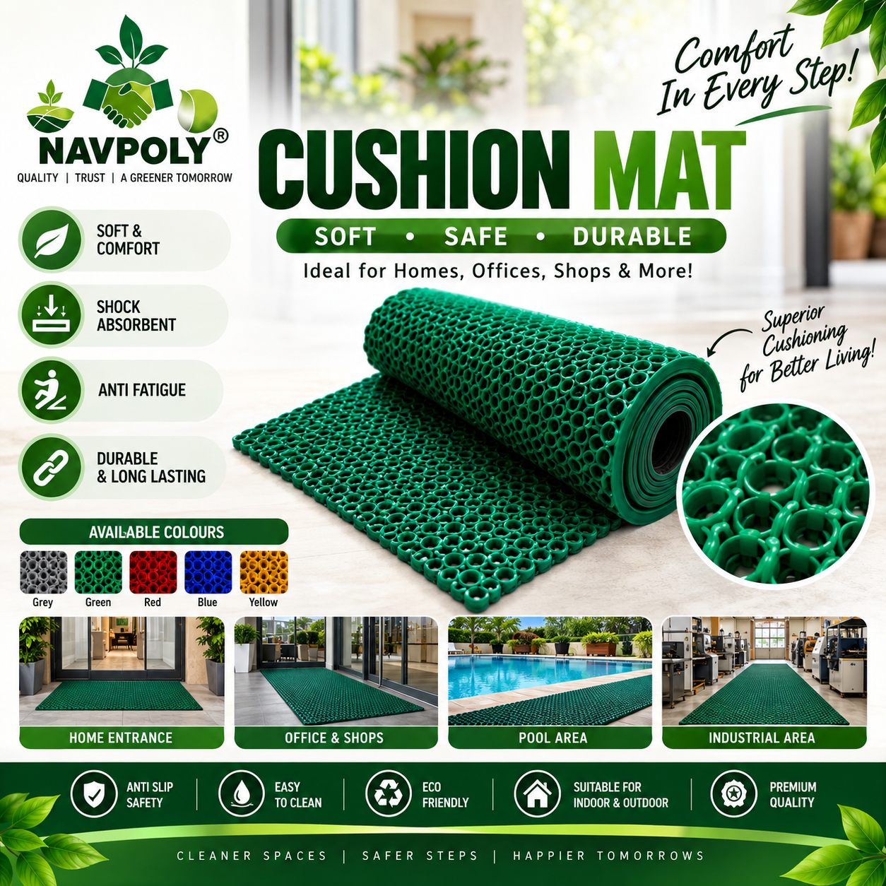 Upgrade your space with NAVPOLY Cushion Mat!

Enjoy comfor