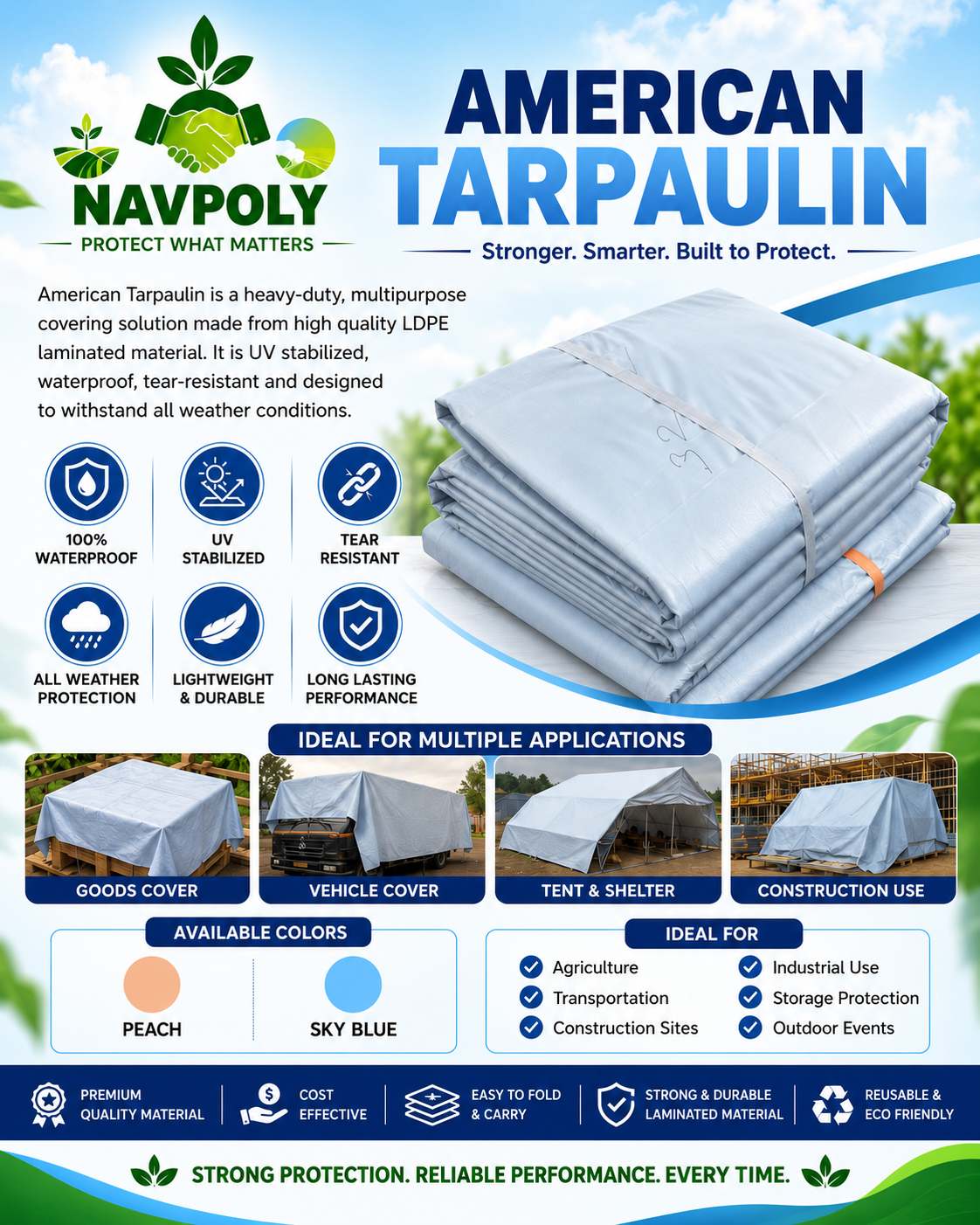 NAVPOLY American Tarpaulin 
Protect what matters with NAVPO