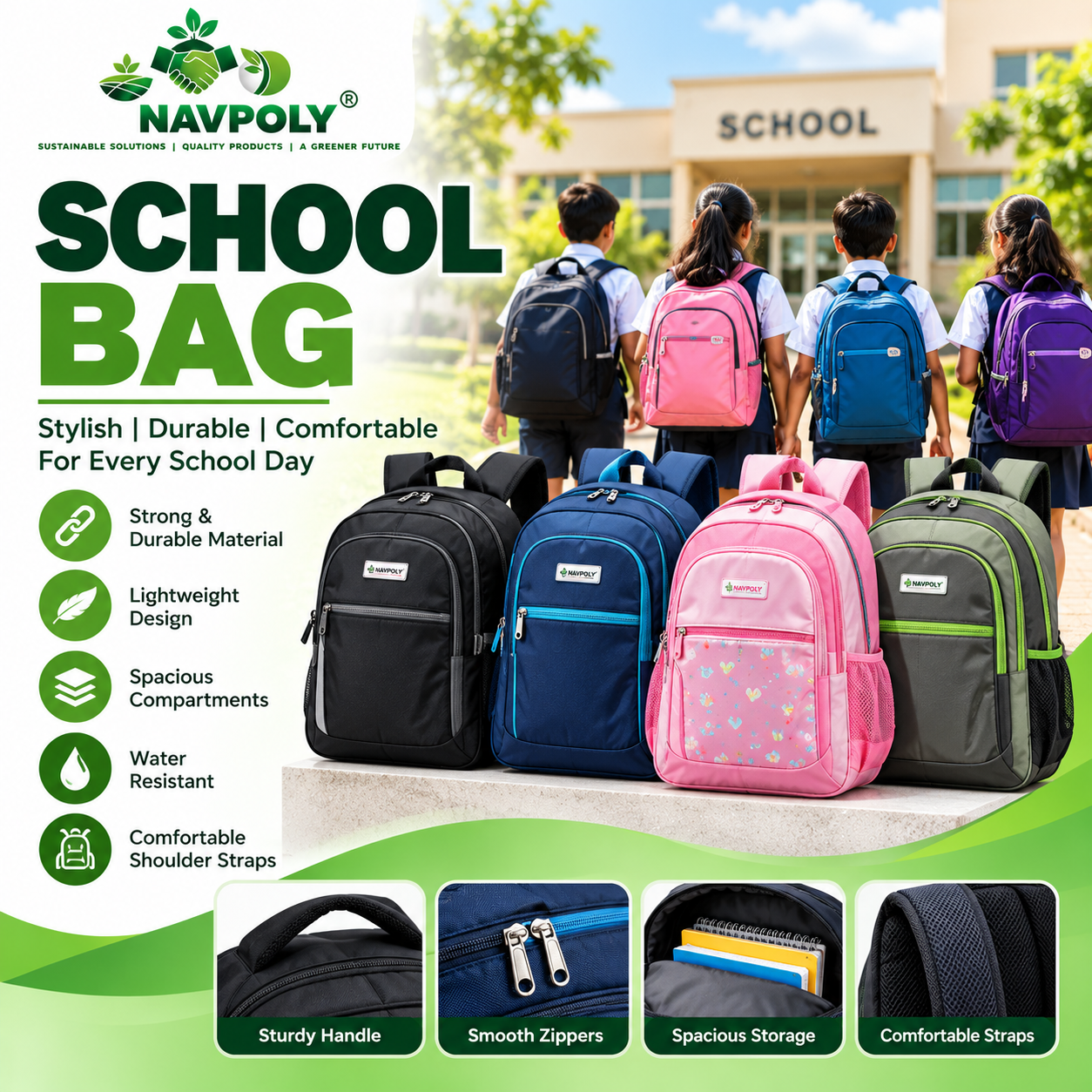 🎒 NAVPOLY School Bags – Carry Comfort, Carry Confidence!