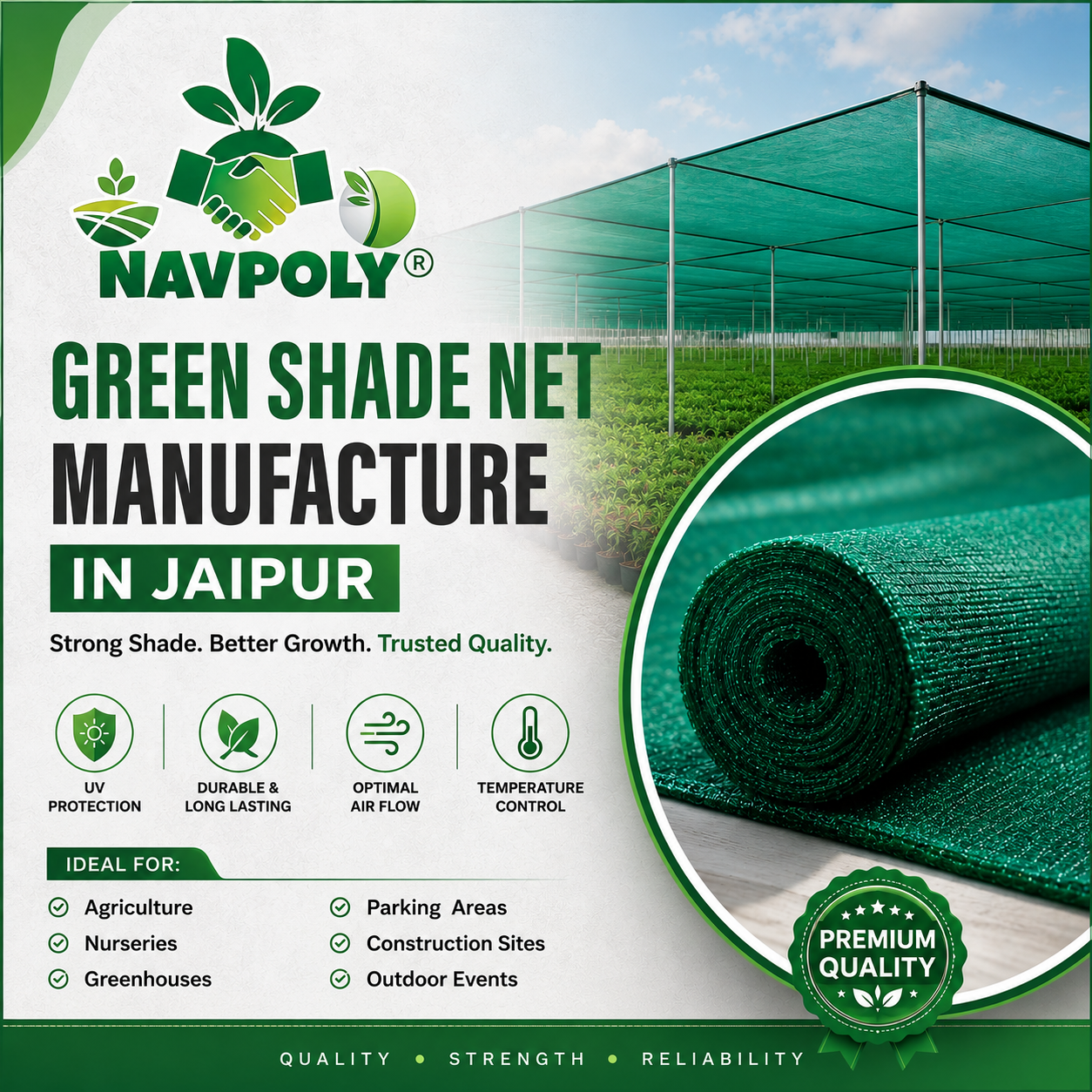 🌿 **GREEN SHADE NET – MANUFACTURED IN JAIPUR** 🌿

Protec