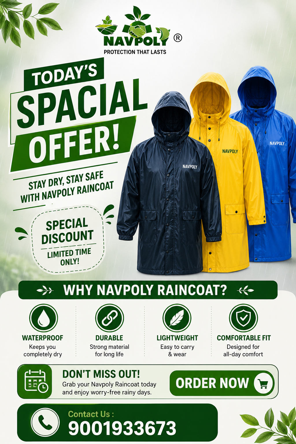 Rain or shine, we've got you covered. 🌧️🧥
Stay dry, stay 
