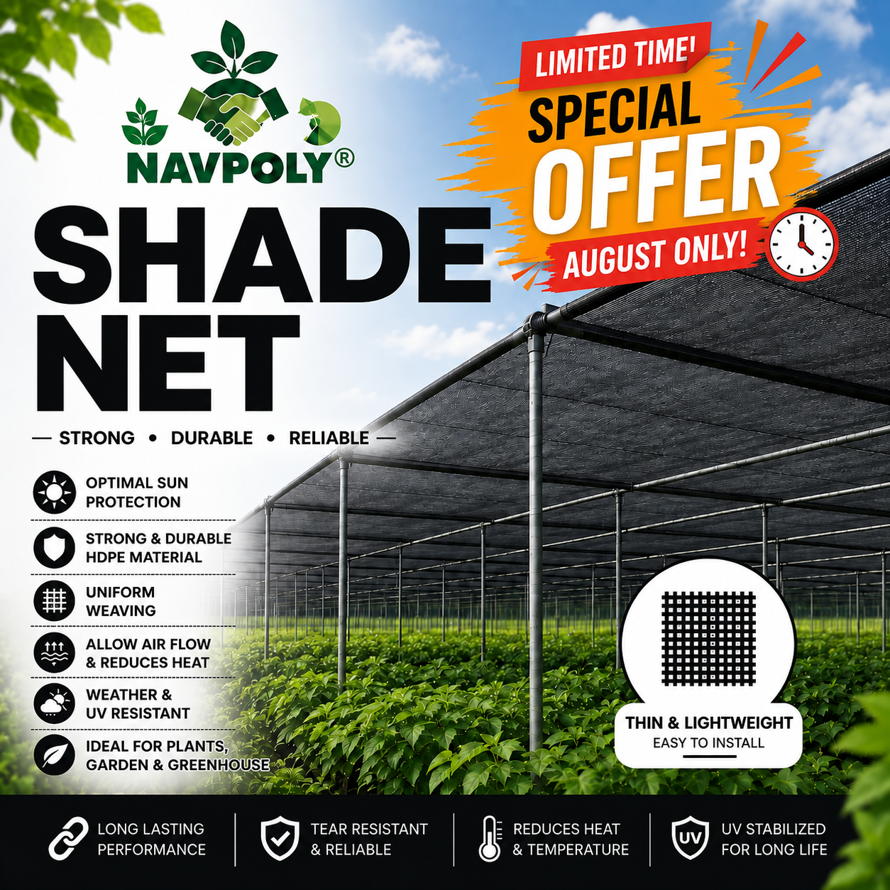 Protect your plants from harsh sunlight and excessive heat w