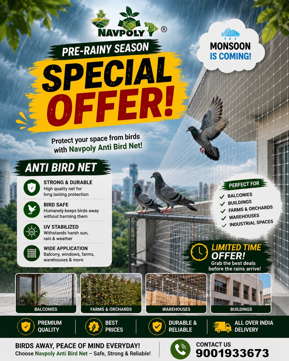 🚨 Today's Limited Offer! 🚨

🕊️ Premium Anti Bird Net
✅
