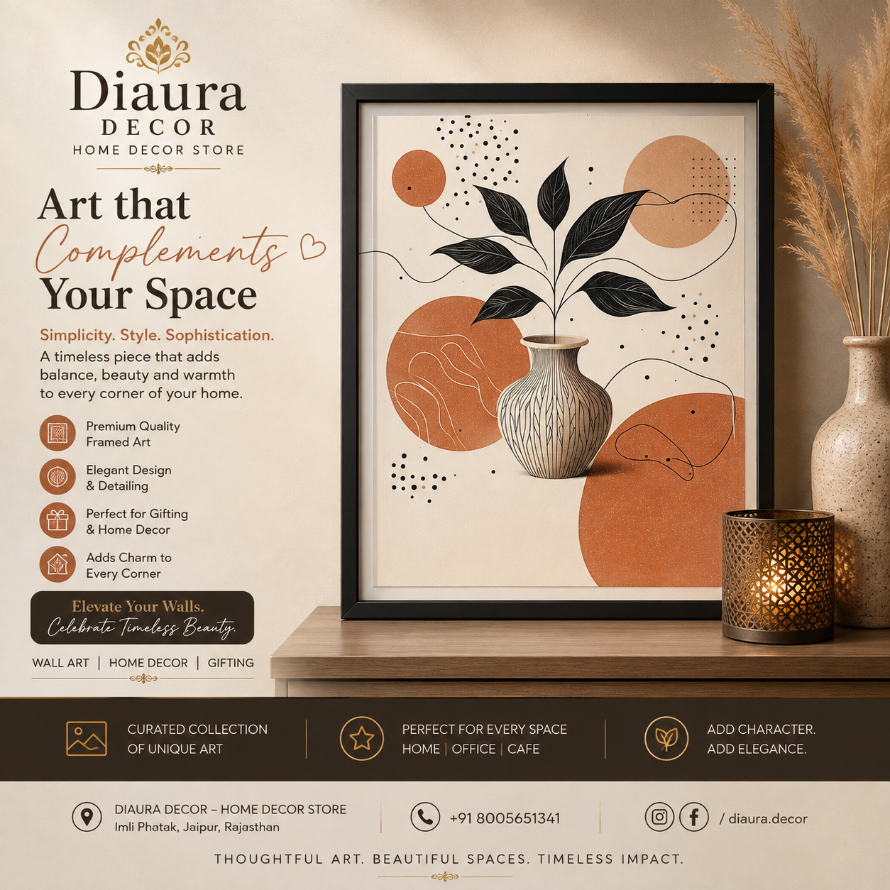 Transform your living and working spaces with art that speaks to the soul. At Di