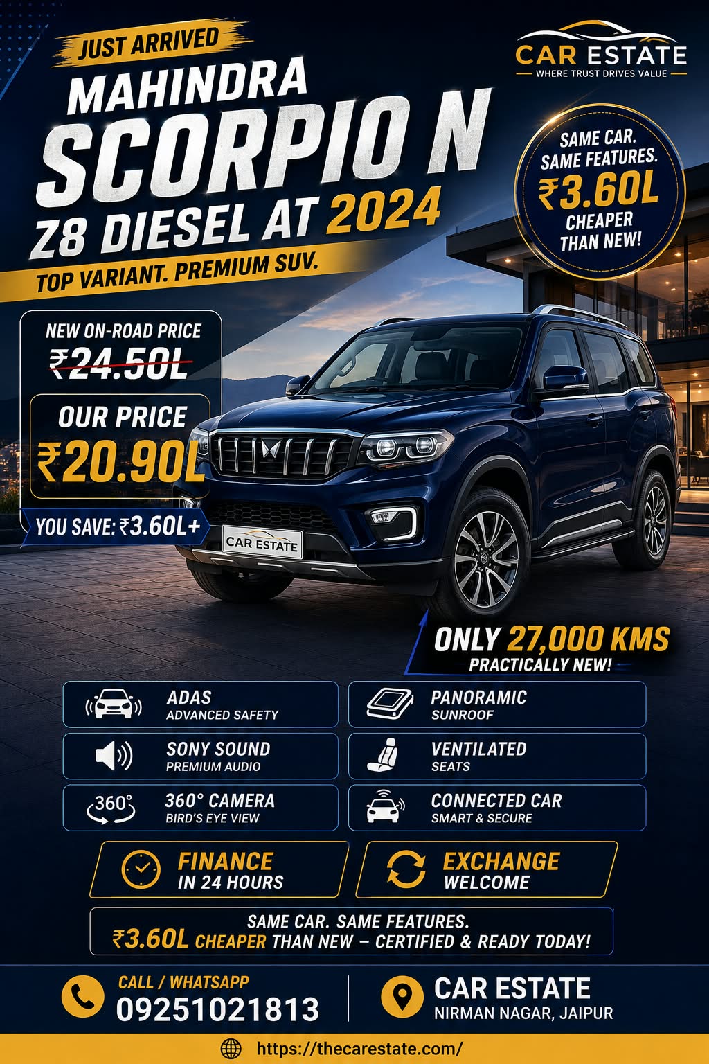 Just arrived at Car Estate Jaipur – a stunning Mahindra Scor