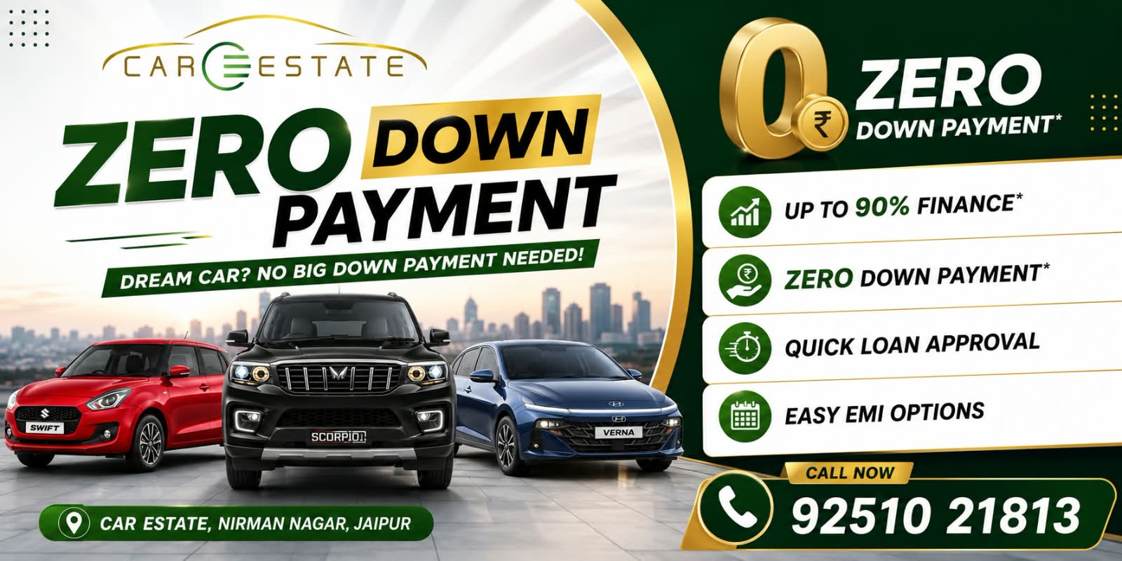Zero Down Payment 💰

Dream Car? No Big Down Payment Neede