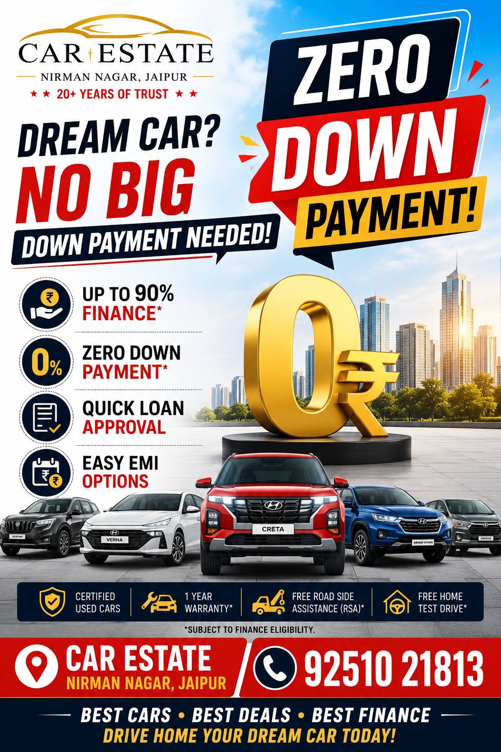 Zero Down Payment 💰

Dream Car? No Big Down Payment Neede