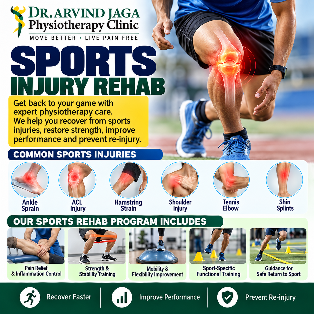 Don't let sports injuries sideline you from the activities y