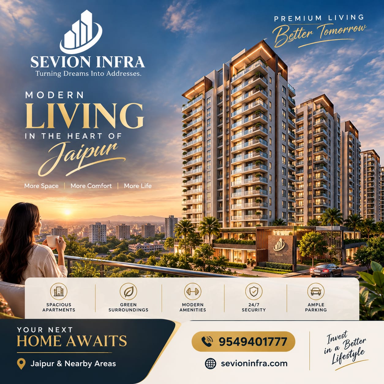Experience modern living in the heart of Jaipur with Sevion 