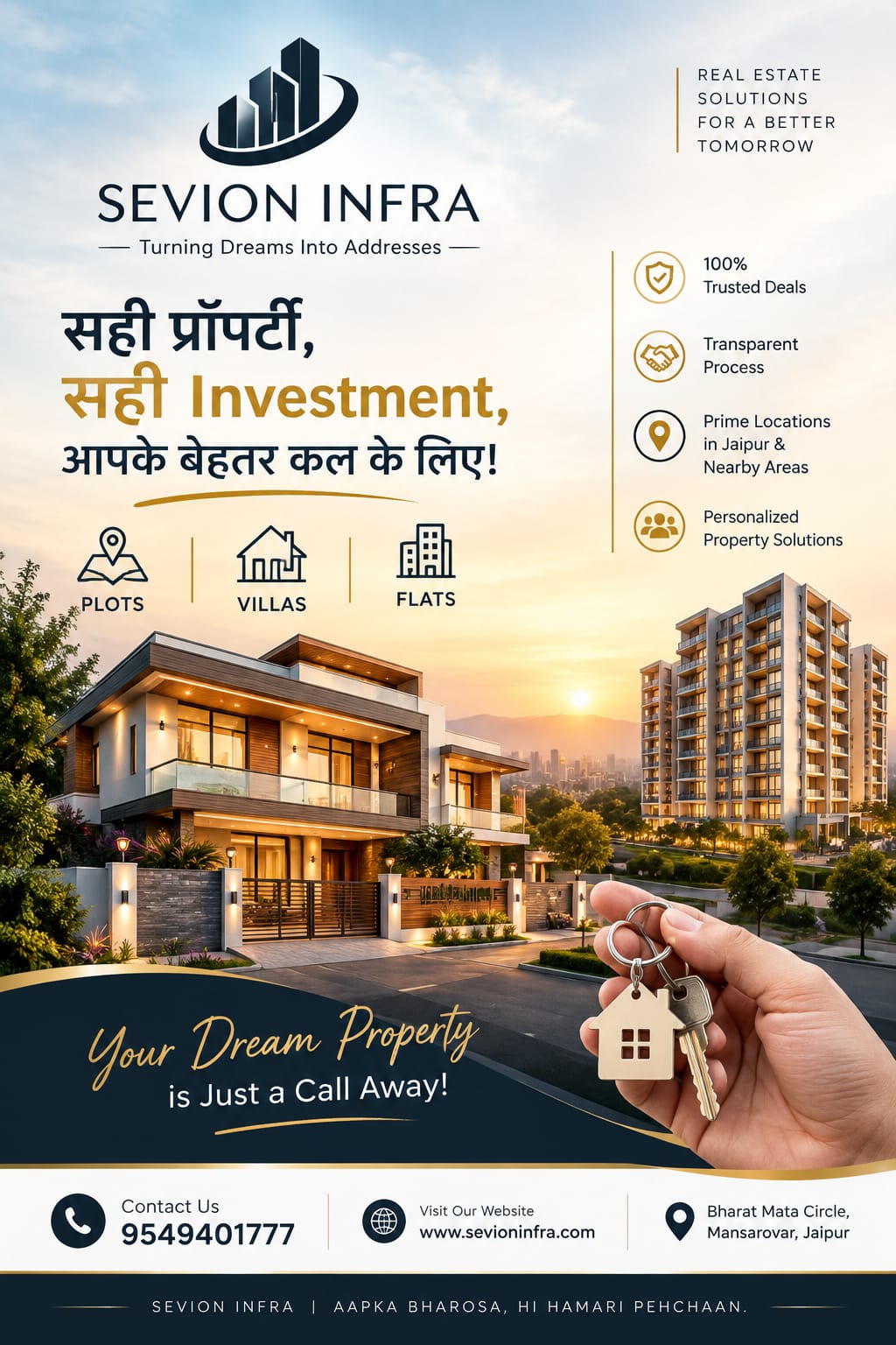 Discover your ideal Jaipur property with Sevion Infra Pvt. Ltd.! We understand t