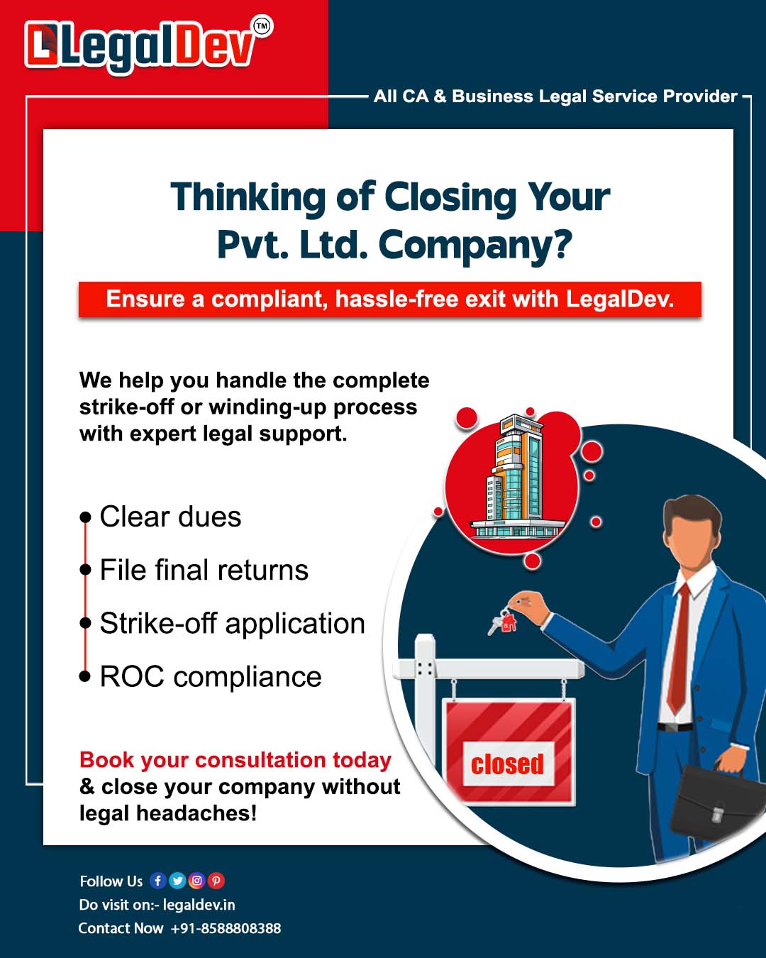 Company Closure Made Simple with LegalDev

No longer runni