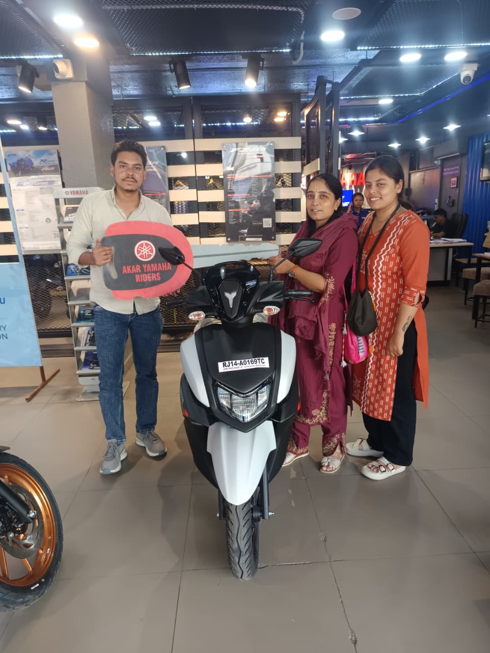 A heartfelt congratulations to Miss Lata Kriplani on her exciting new Yamaha jou