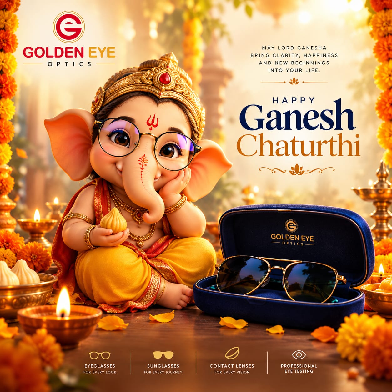 Happy Ganesh Chaturthi from Golden Eye Optics! Just as Lord Ganesha brings clari