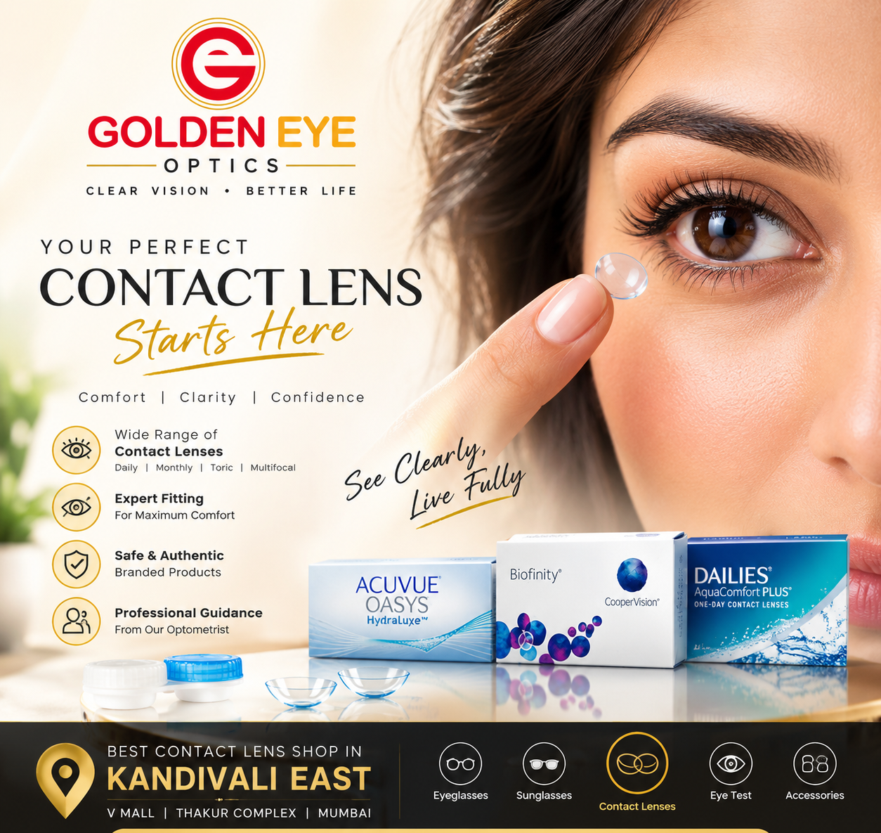 Discover a world of clear vision and unparalleled style at Golden Eye Optics, yo