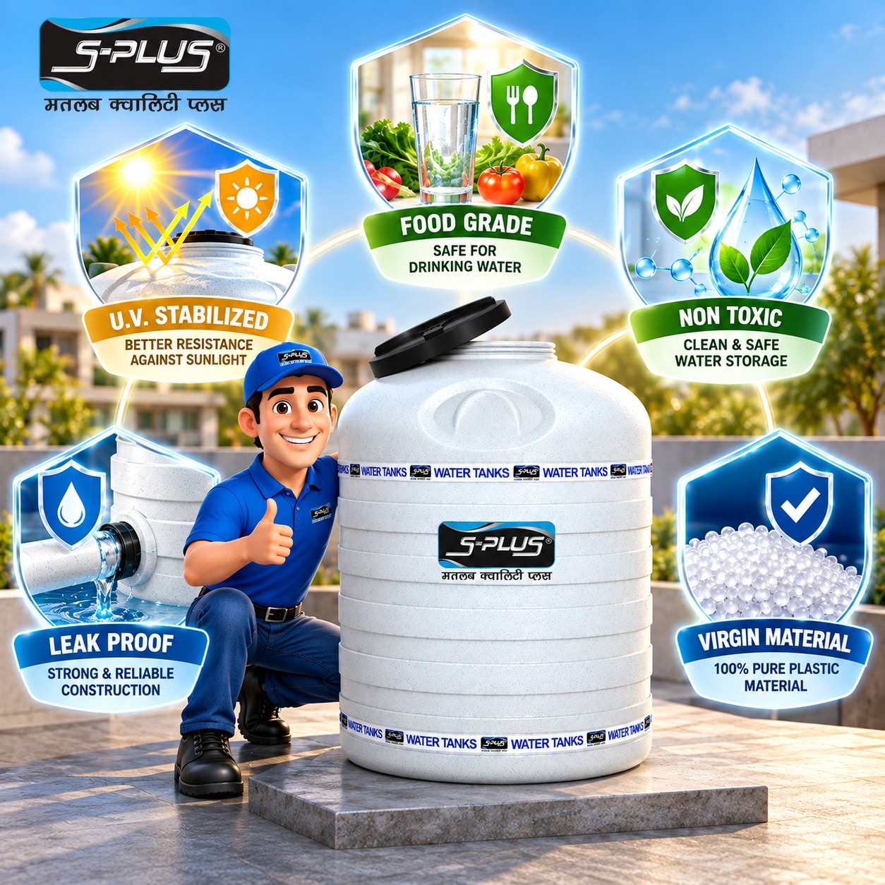 Experience the pinnacle of water storage with S-PLUS tanks f