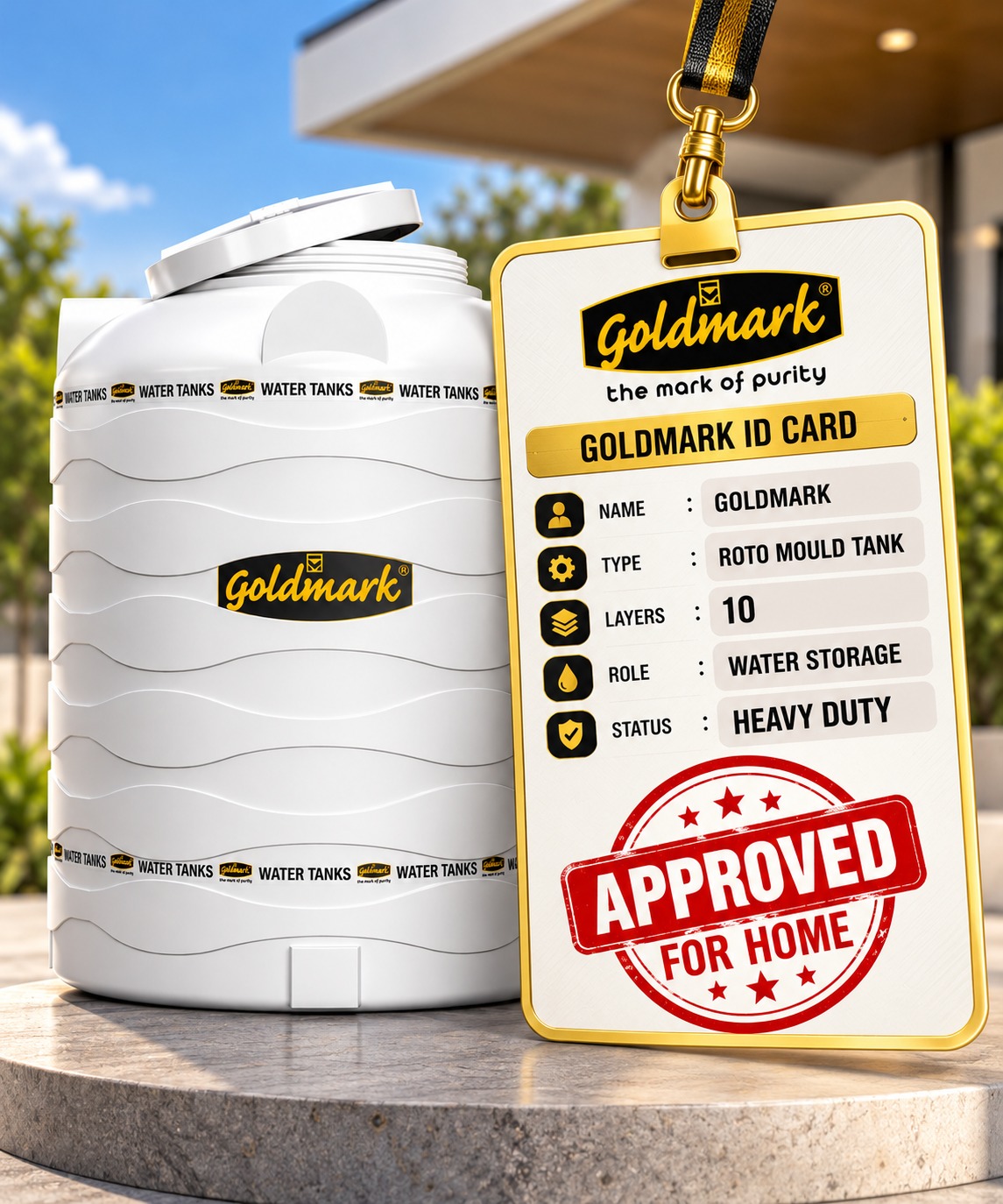 Introducing the GoldMark Water Tank – your ultimate assurance of purity and dura
