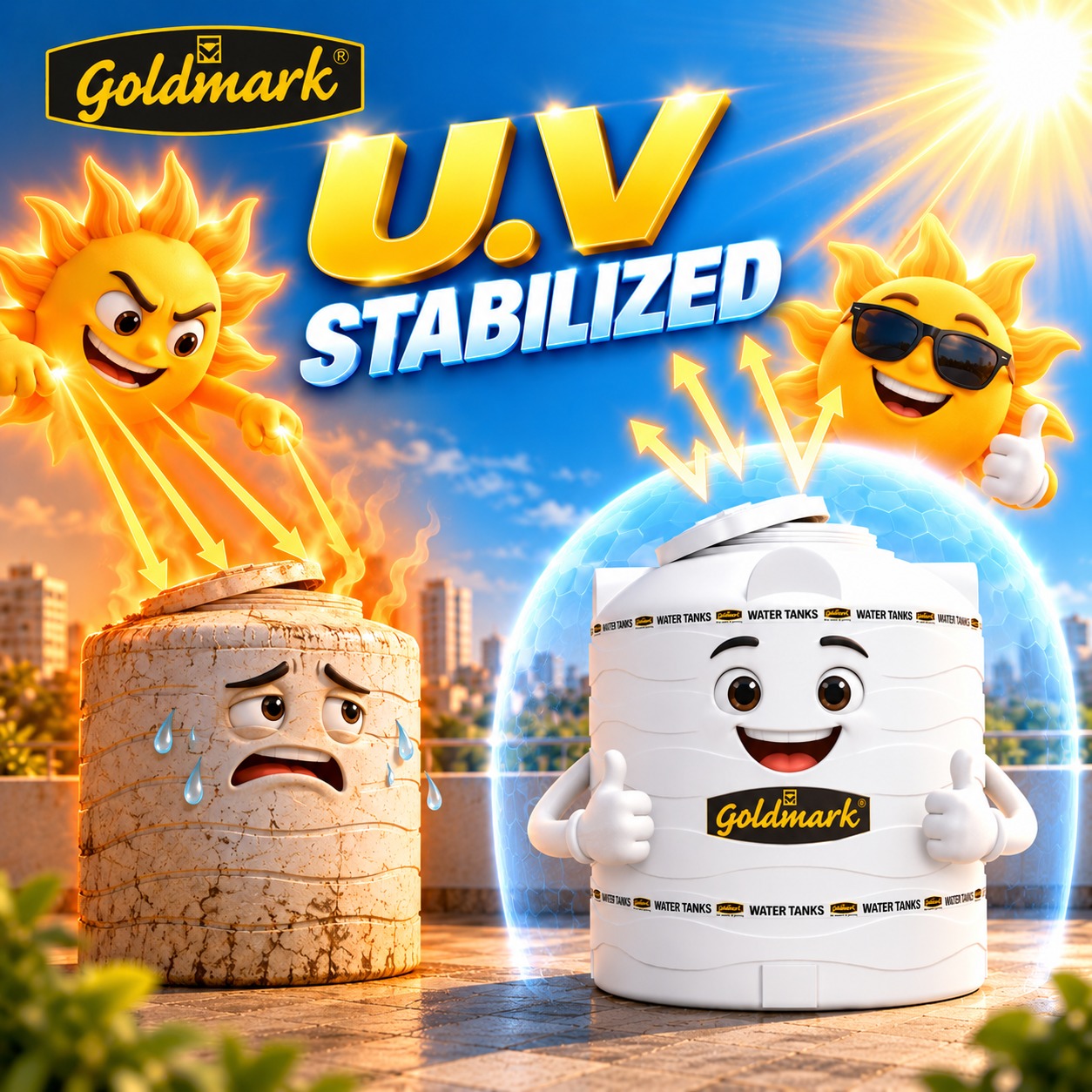 Don't let the harsh sun beat down on your water storage! Our