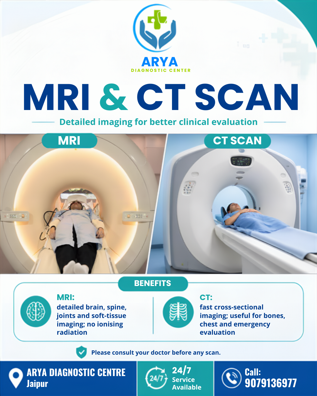 At Arya Diagnostic Center in Durgapura, Jaipur, we understand that timely and ac