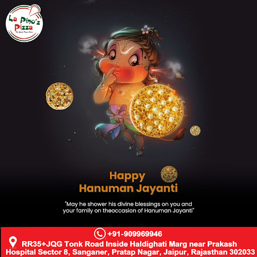 🕉️ Happy Hanuman Jayanti from La Pino'z Pizza! 🙏 May the d