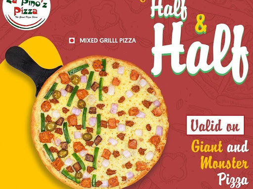 ""🍕🌟Enjoy Half  & Half...
 
''Valid on Giant and Monster P
