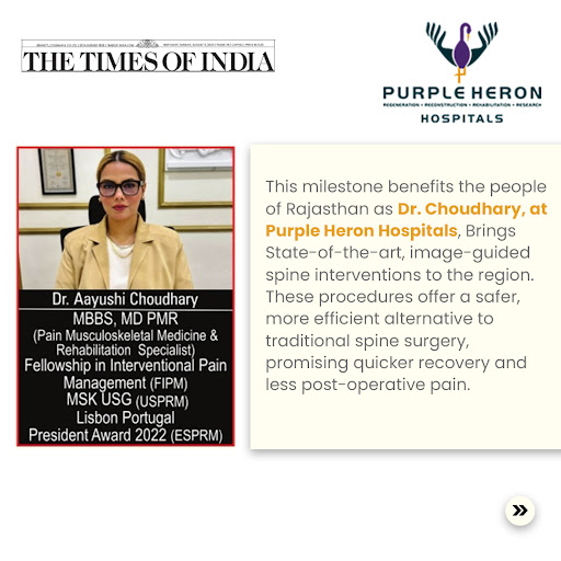 Dr. Aayushi Choudhary, MBBS, MD PMR, is a renowned Pain and 