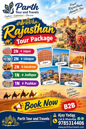 Discover the magic of Rajasthan with Parth Tours & Travels! For a decade, we've
