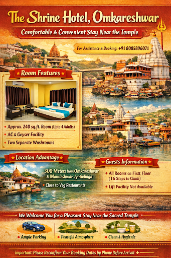 🌸 Welcome to The Shrine Hotel, Omkareshwar 🌸

Omkareshwar 
