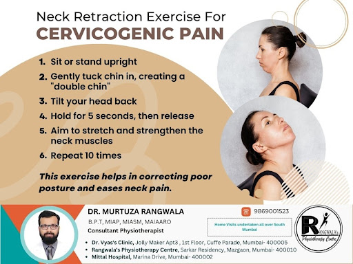 The "Neck Retraction Exercise" targets cervicogenic headache