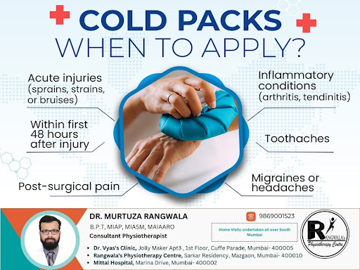 Cold packs are ideal for acute injuries, such as sprains or bruises, as they red