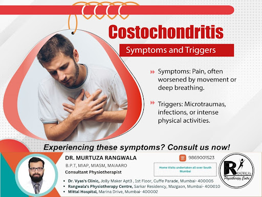 Costochondritis manifests as inflammation in the cartilage c