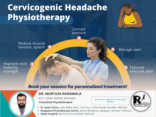 Physiotherapy offers a holistic approach to managing cervicogenic headaches. It 